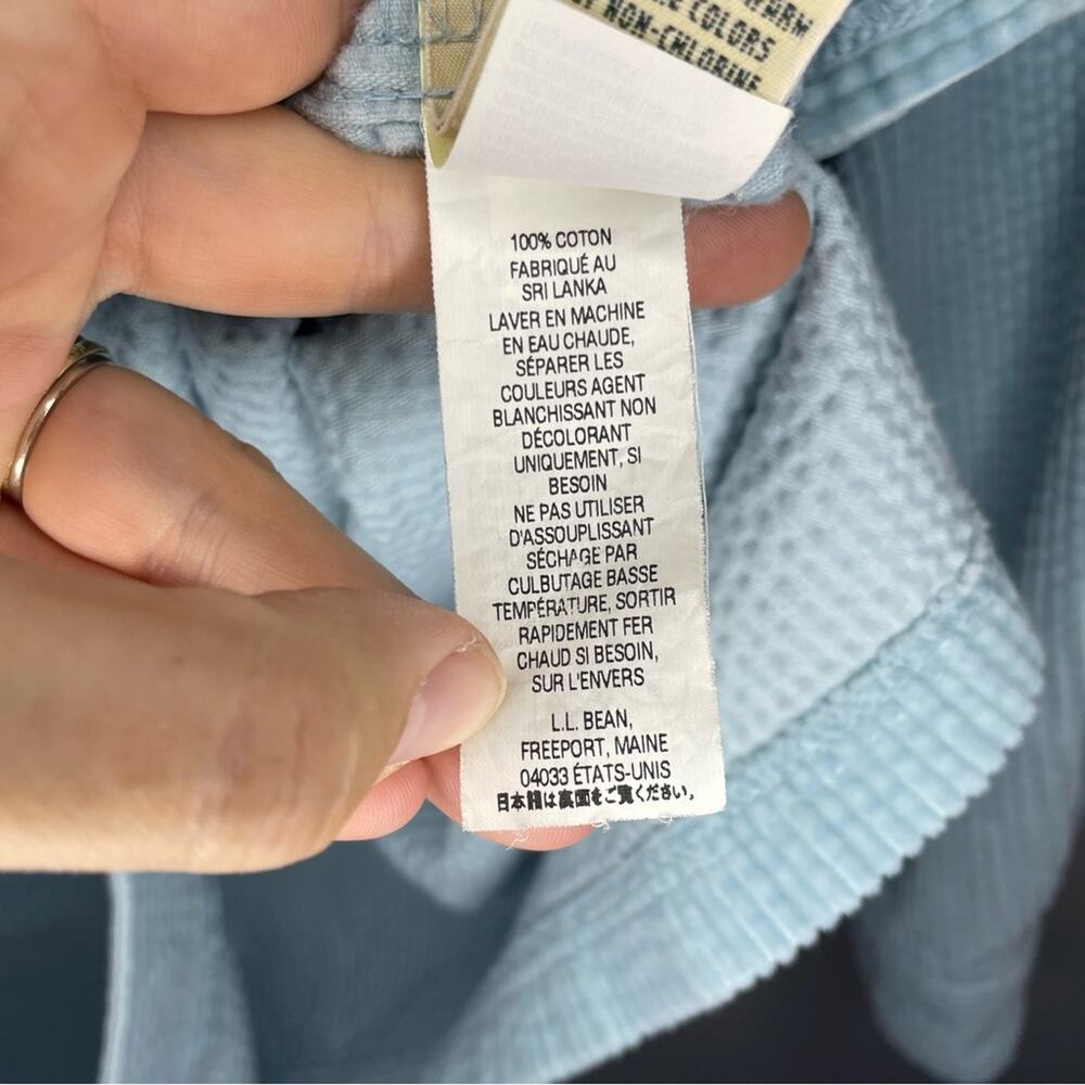 L.L. Bean Vintage Women's Corduroy Light Blue Button Down Shirt Jacket Size LP - Picture 6 of 7